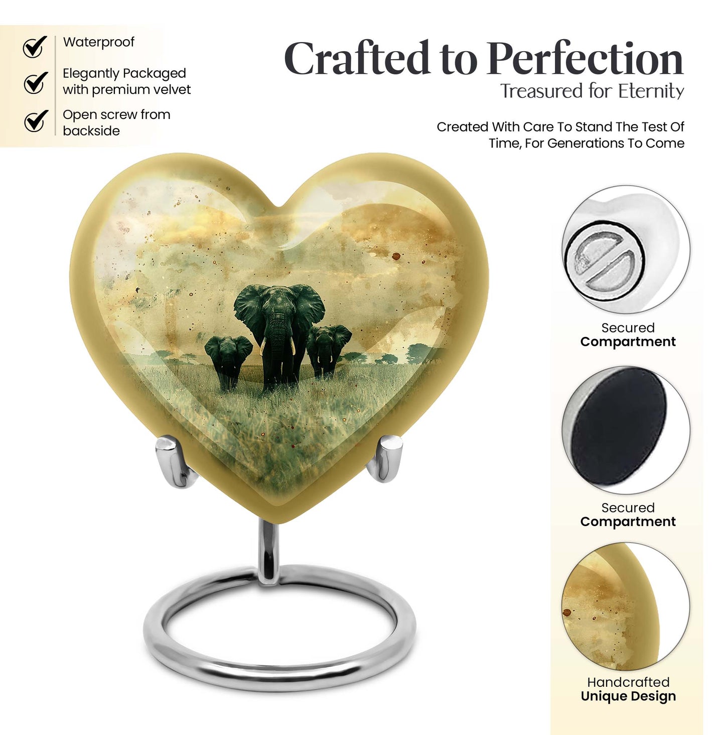 heart elephant urn for ashes