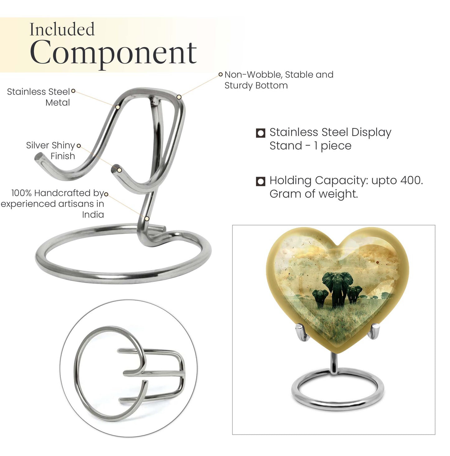 heart elephant urn for ashes