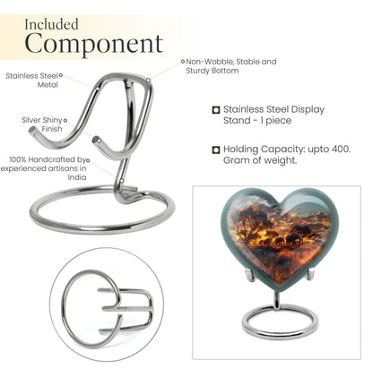 10-Inch Elephant Heart Urn, Butterfly-themed