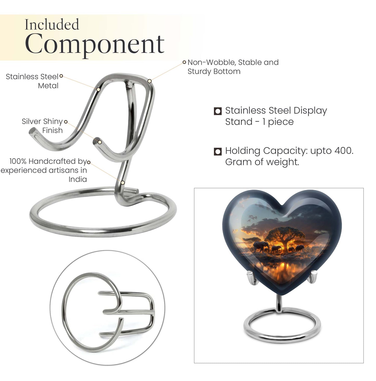 Handcrafted 10-inch Heart urn