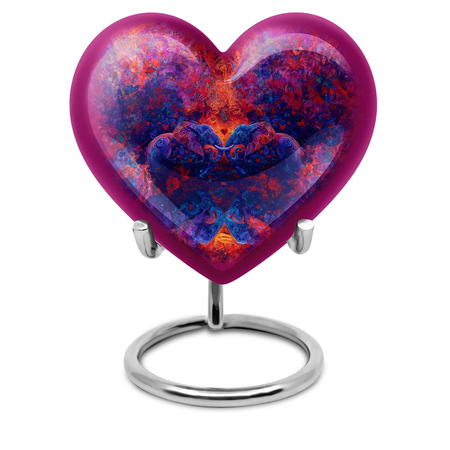 heart-shaped Elephant Family Urn