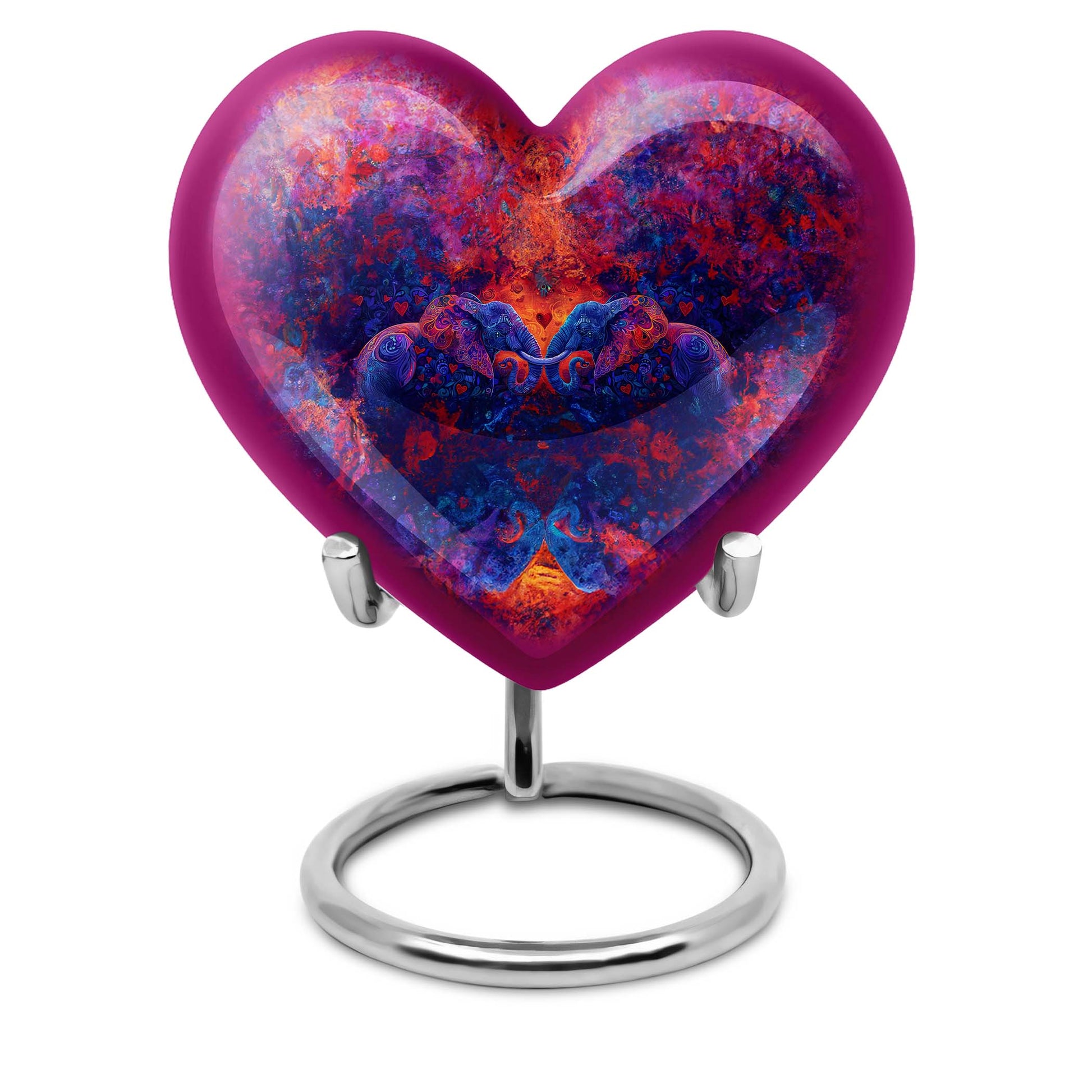 heart-shaped Elephant Family Urn