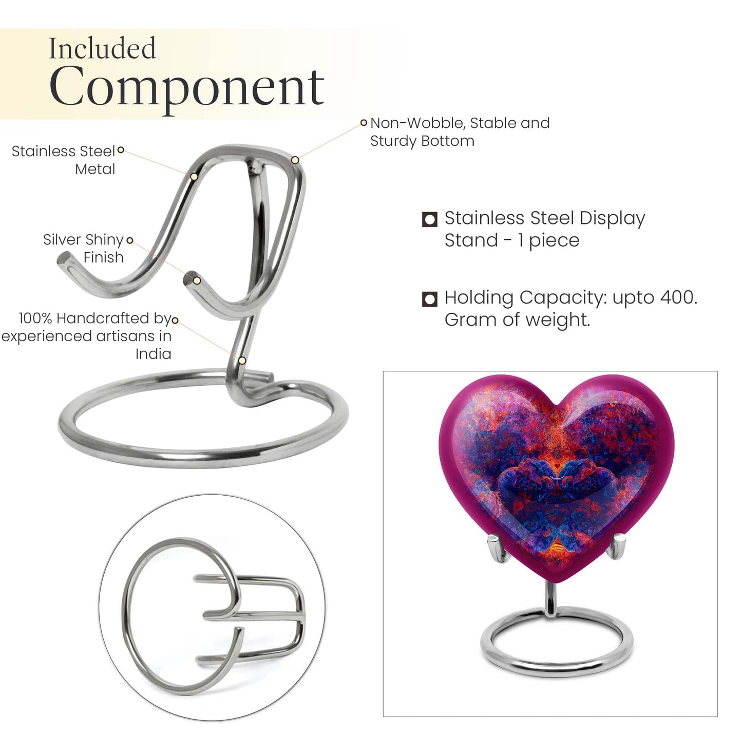 heart-shaped Elephant Family Urn