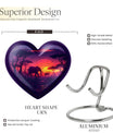 10 inches Butterfly-themed Heart Shaped Elephant Family Urn with option for engraved names.