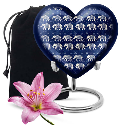 Elephant Family Theme Large Urn 10 Inch
