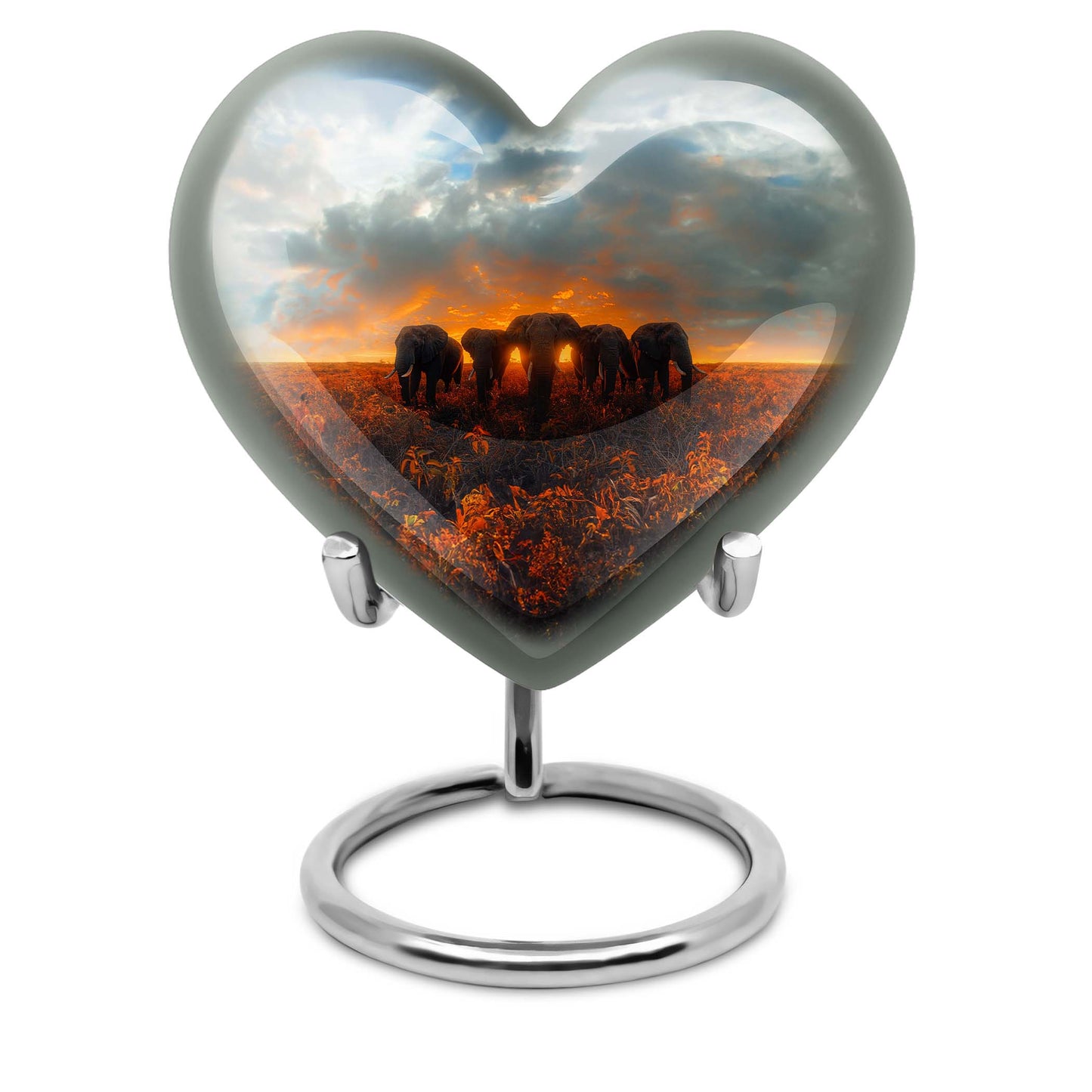 Elephant Family Heart Urn