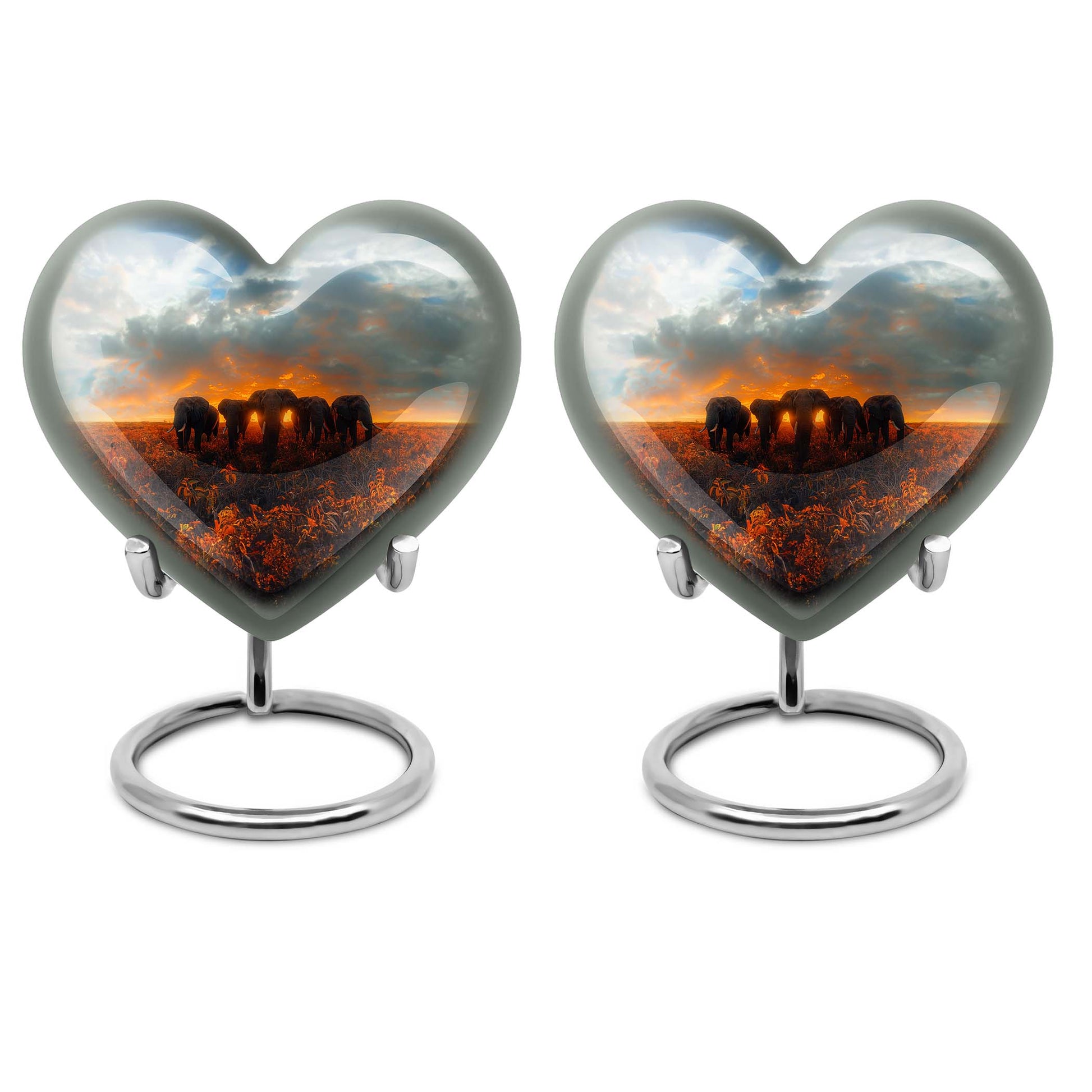 Elephant Family Heart Urn