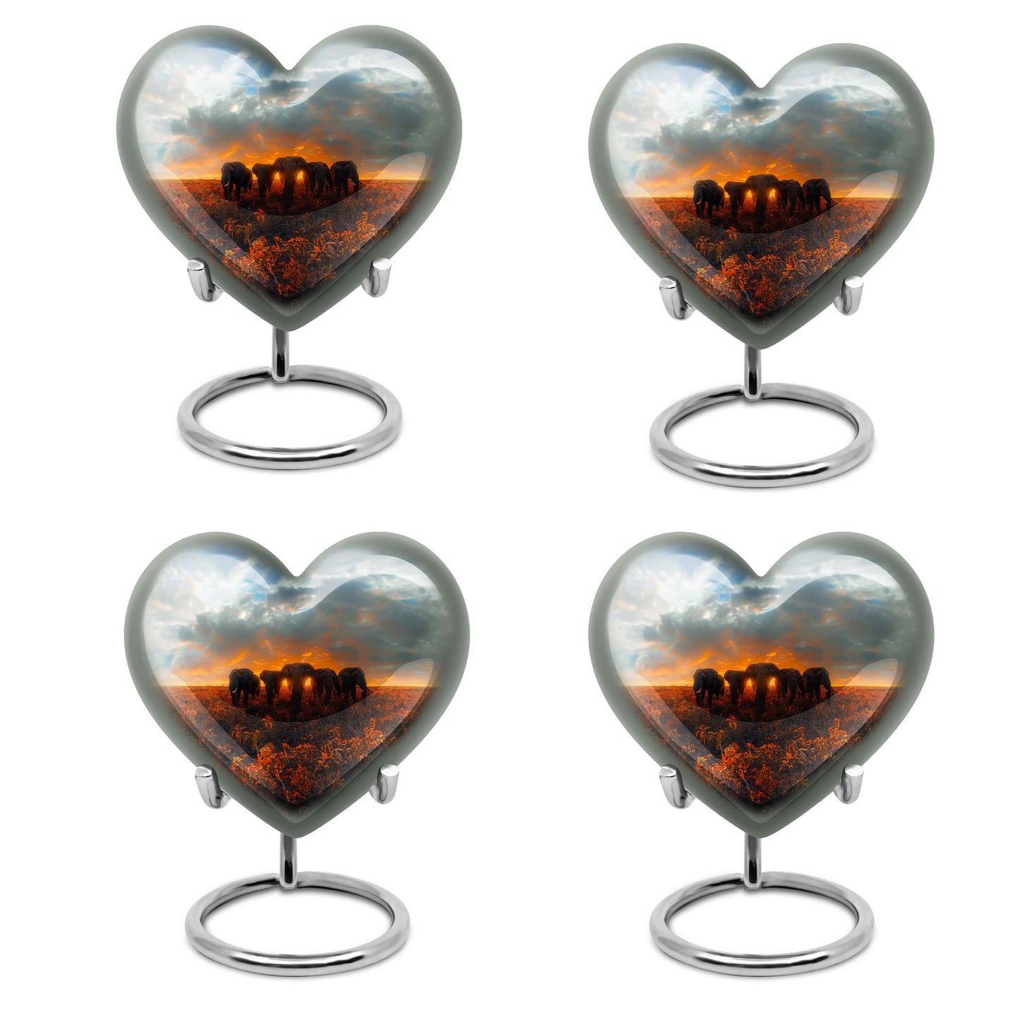 Elephant Family Heart Urn