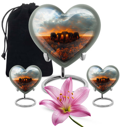 Elephant Family Heart Urn