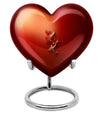 Gold fish-shaped heart urn for adult male ashes