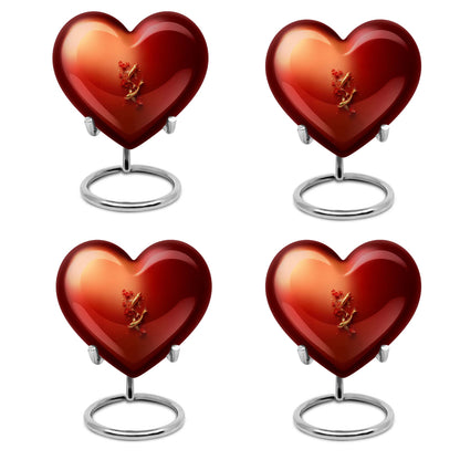 Gold fish-shaped heart urn for adult male ashes