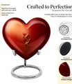 Gold fish-shaped heart urn for adult male ashes