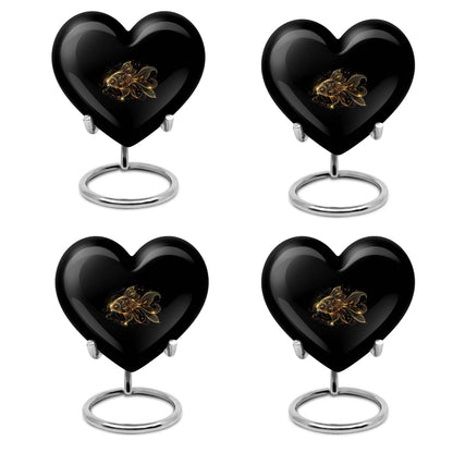 Heart-shaped 10-inch gold fish urn