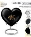 Heart-shaped 10-inch gold fish urn