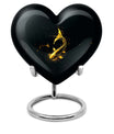 10-inch gold fish Heart Urn, large butterfly-themed memorial urn for human ashes