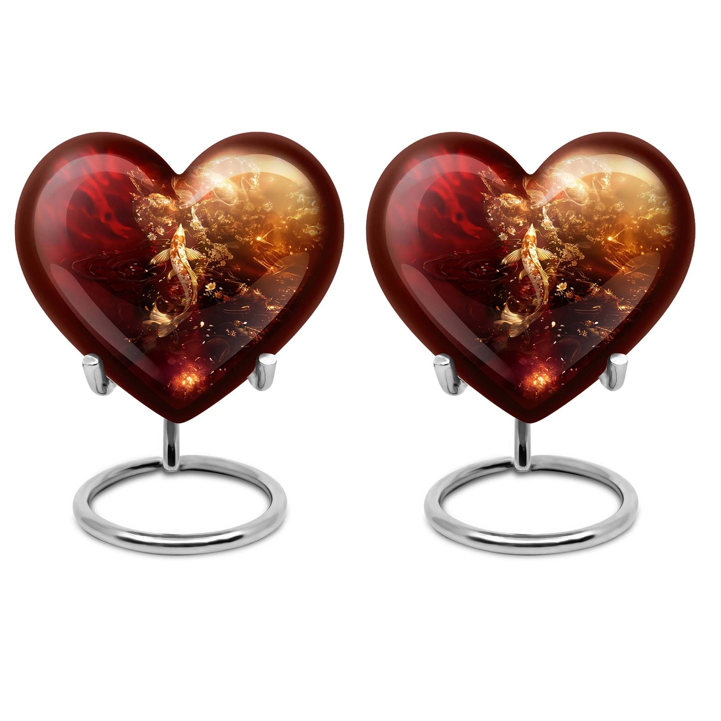 Heart urn designed gold fish urn