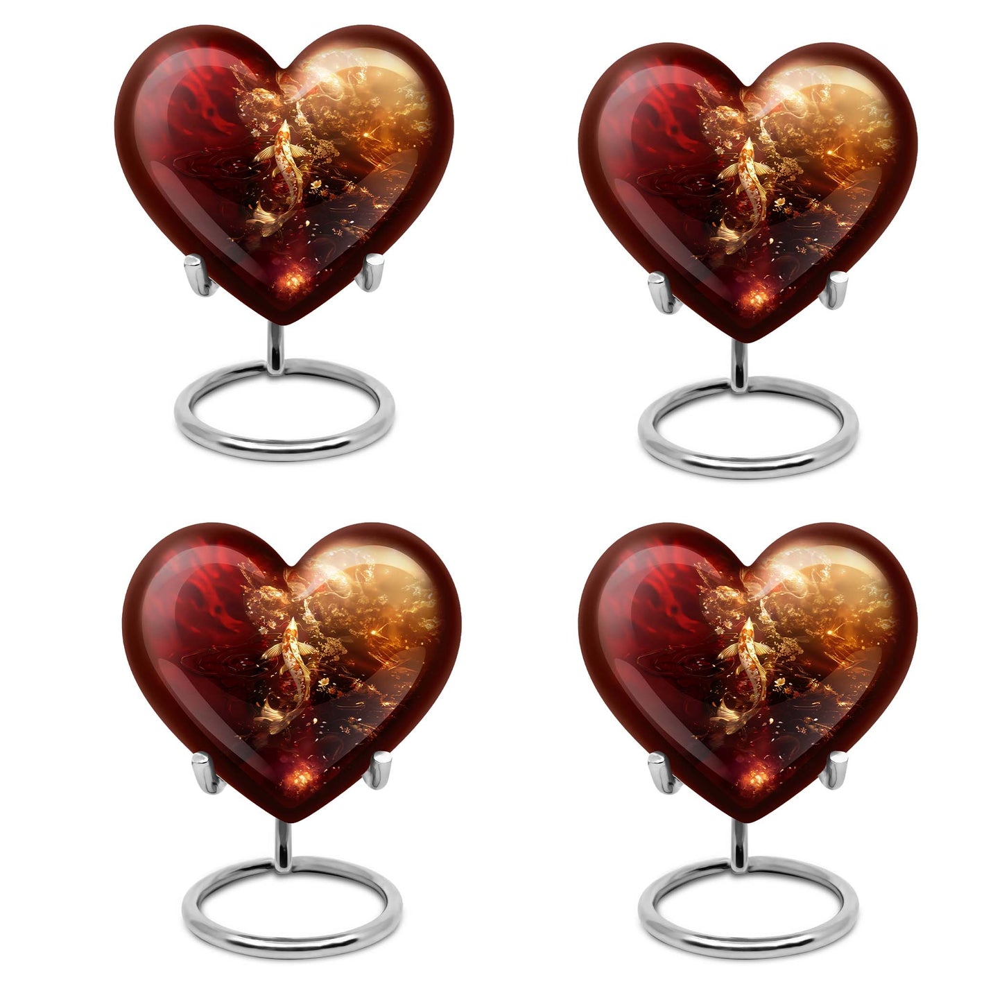 Heart urn designed gold fish urn