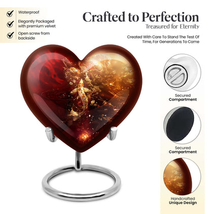 Heart urn designed gold fish urn