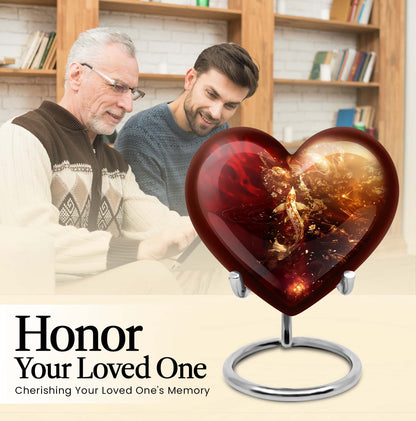 Heart urn designed gold fish urn