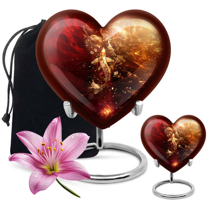 Heart urn designed gold fish urn