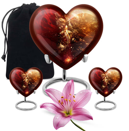 Heart urn designed gold fish urn