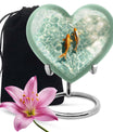 heart-shaped gold fish Urn for cremation
