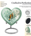 heart-shaped gold fish Urn for cremation