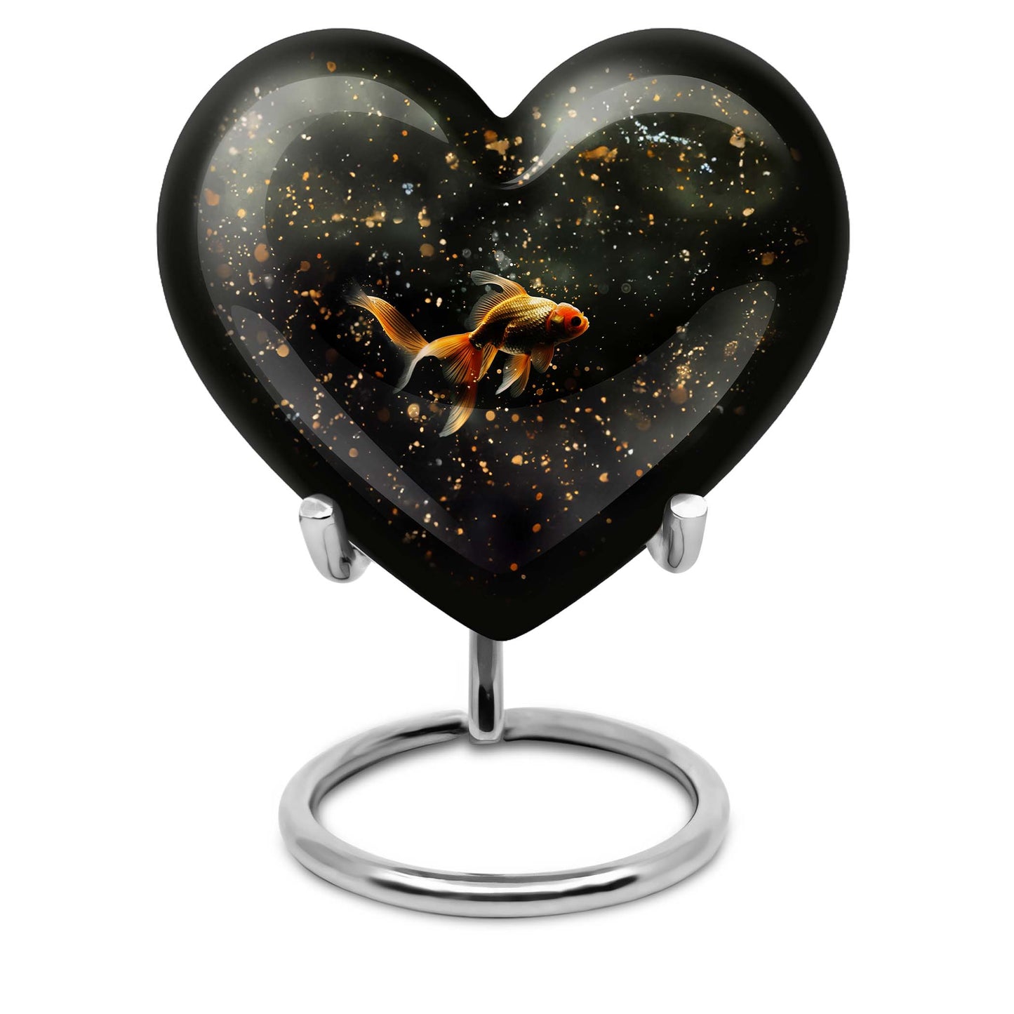 gold fish heart urn