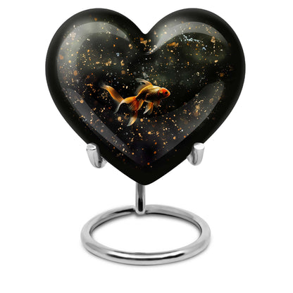 gold fish heart urn