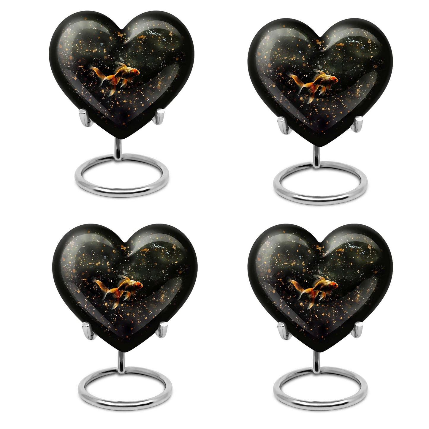gold fish heart urn