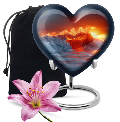 Heart-shaped, ocean waves