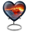 Heart-shaped, ocean waves, butterfly-themed urn 