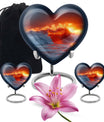 Heart-shaped, ocean waves, butterfly-themed urn 