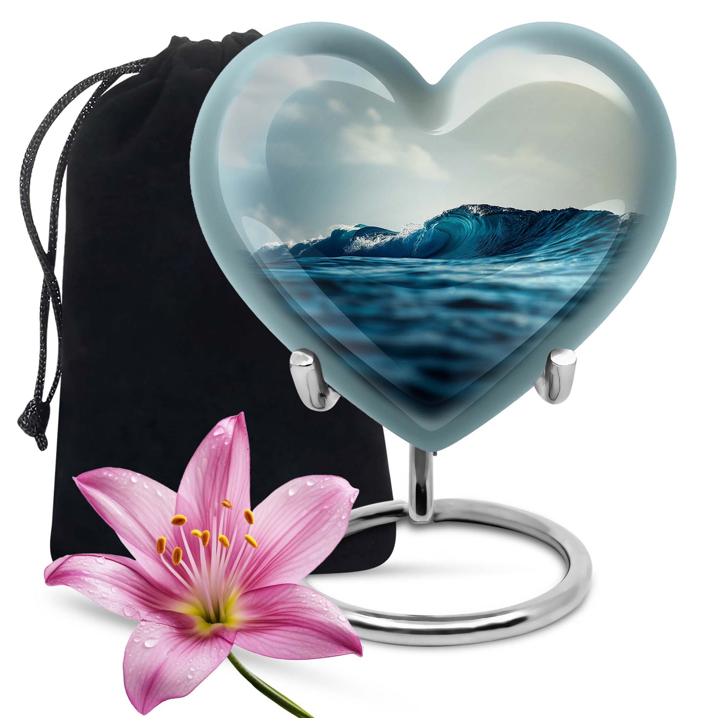 Ocean Waves Theme Large Urn 10 Inch