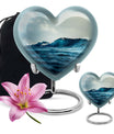 Ocean Waves Theme Large Urn With 1 Keepsake Urn