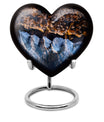 10-Inch Ocean Waves Heart Urn for Burial Ashes with Butterfly Theme