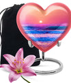 10-inch ocean waves heart urn for adult memorial,