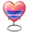 10-inch ocean waves heart urn for adult memorial,