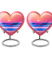 10-inch ocean waves heart urn for adult memorial,