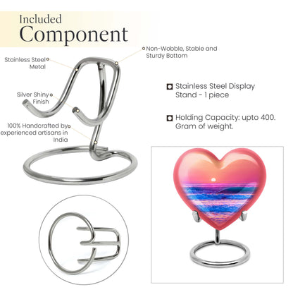 10-inch ocean waves heart urn for adult memorial,
