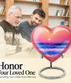 10-inch ocean waves heart urn for adult memorial,