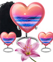 10-inch ocean waves heart urn for adult memorial,