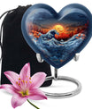 heart-shaped ocean waves urn