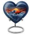 heart-shaped ocean waves urn