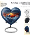 heart-shaped ocean waves urn