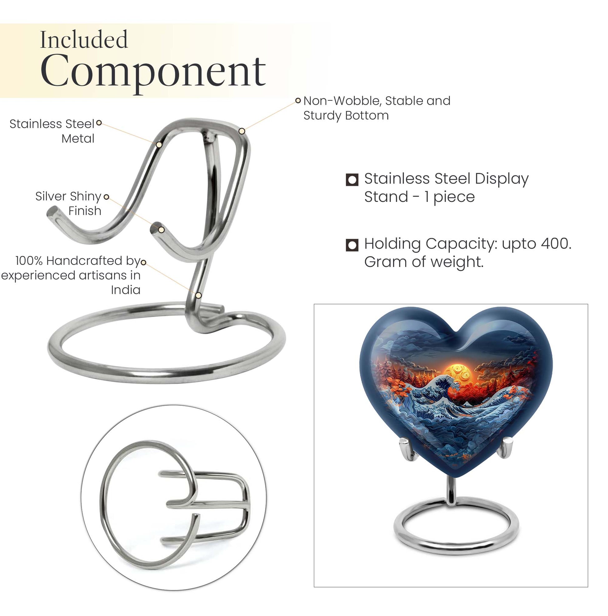 heart-shaped ocean waves urn