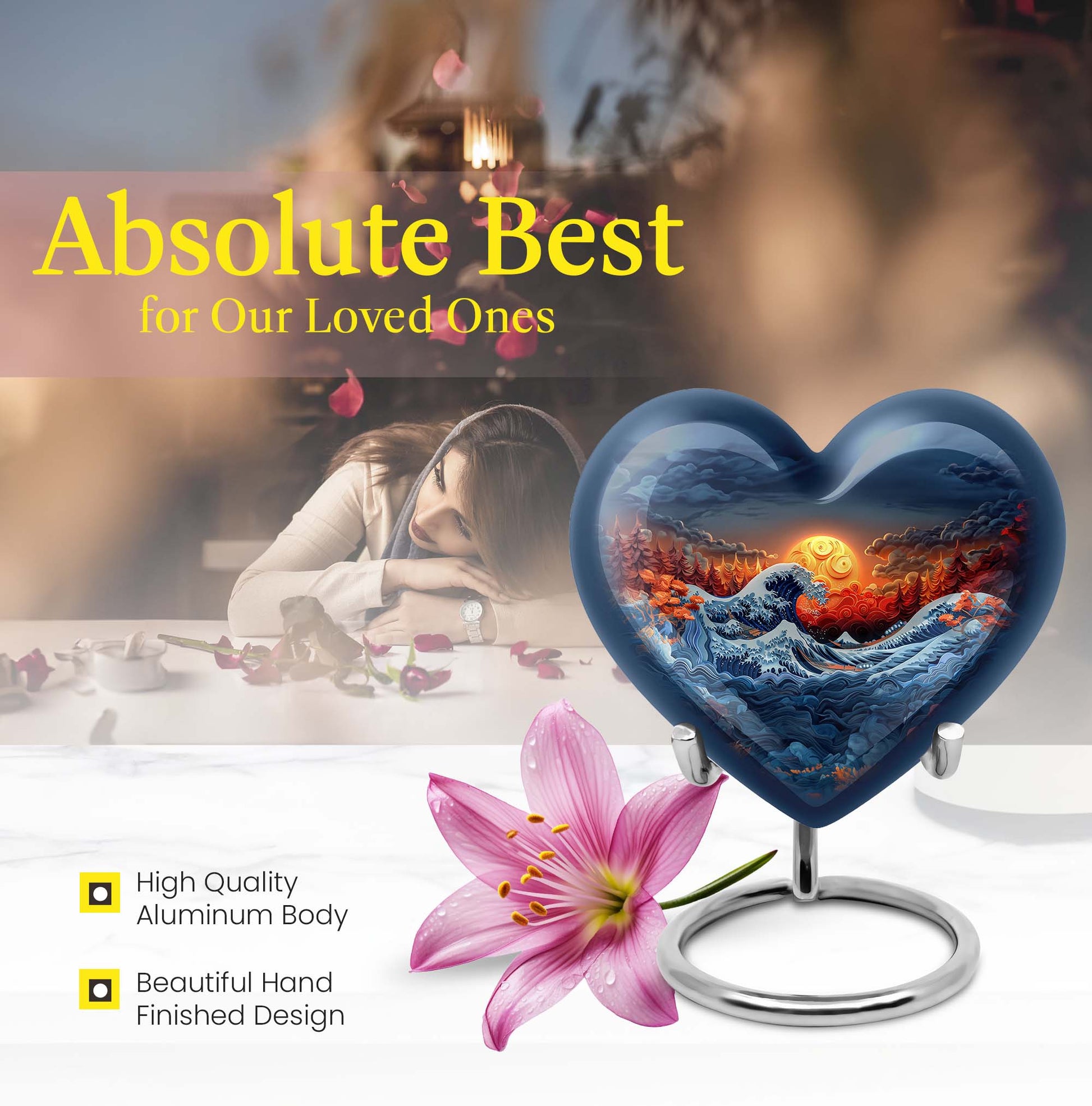 heart-shaped ocean waves urn
