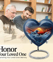 heart-shaped ocean waves urn
