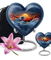 heart-shaped ocean waves urn
