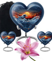 heart-shaped ocean waves urn